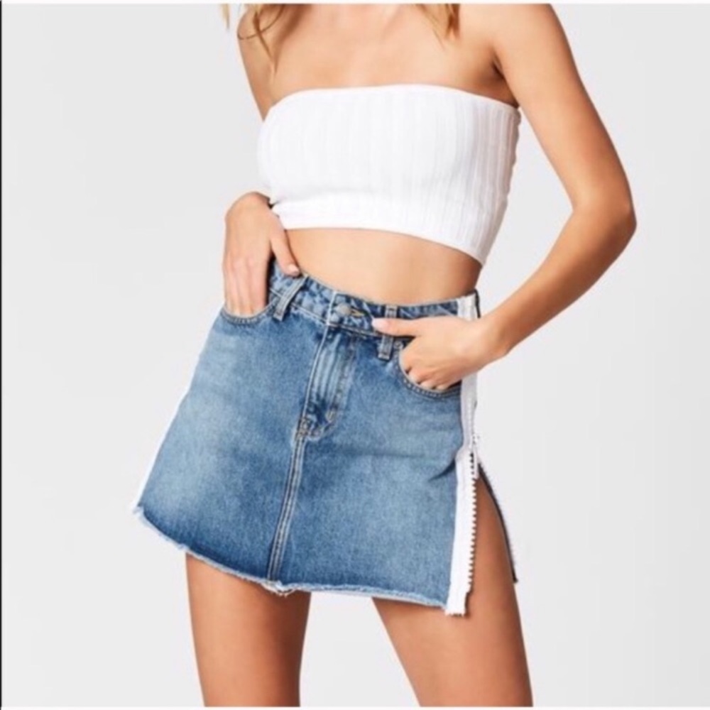 LF Carmar Colin Double Side Zip Denim Mini Skirt Size 27